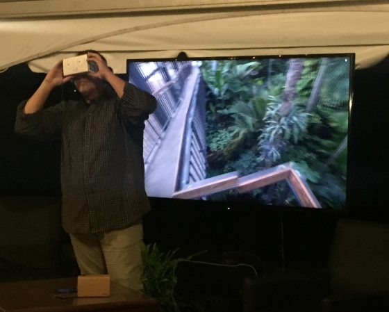 a person using an augmented reality headset 